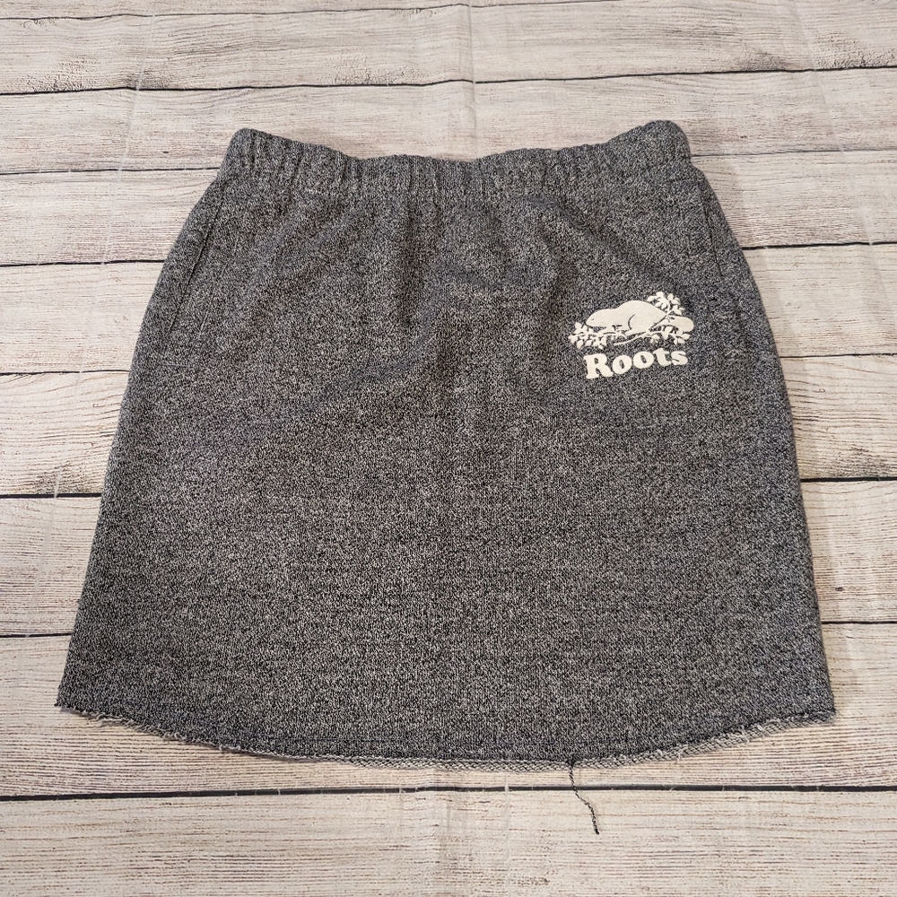 Roots Size X-Small Salt & Pepper Sweat Mini Skirt